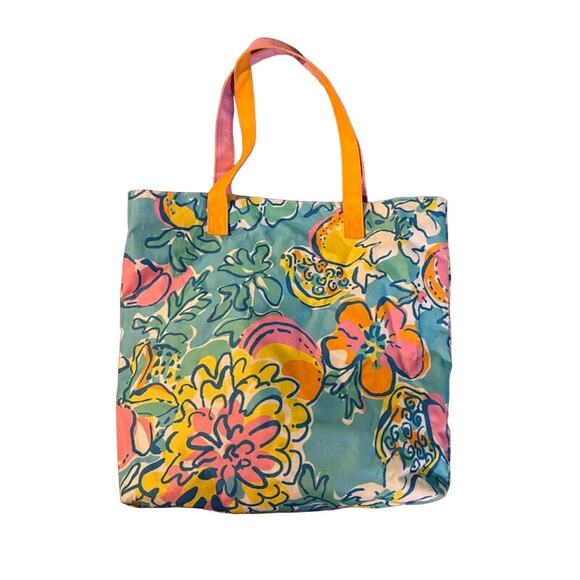 Lilly Pulitzer Estee Lauder tote bag floral Spring summer canvas bright colors - Picture 2 of 9